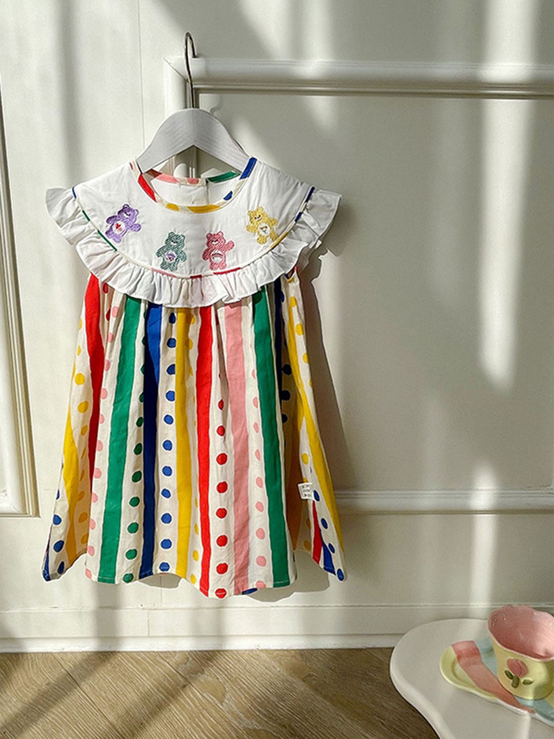 LULU & SKY Girls Polka Dosts Cotton A-Line Dress