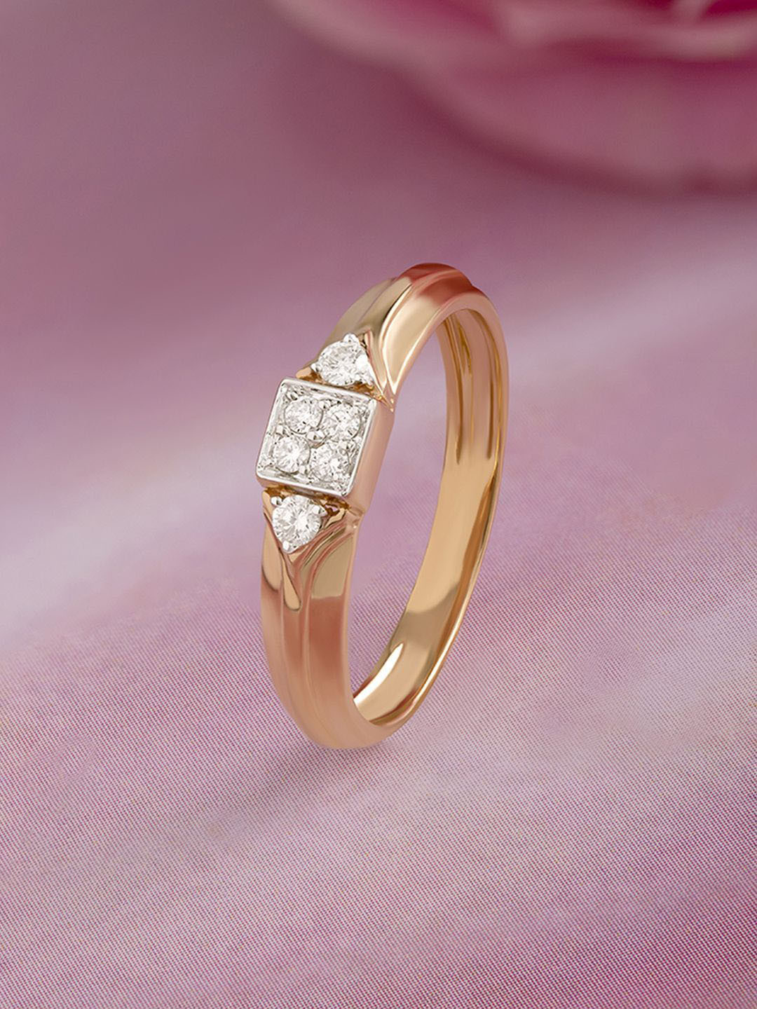 Mia by Tanishq Men 14KT Yellow Gold & Natural Diamond Finger Ring - 2.89 g