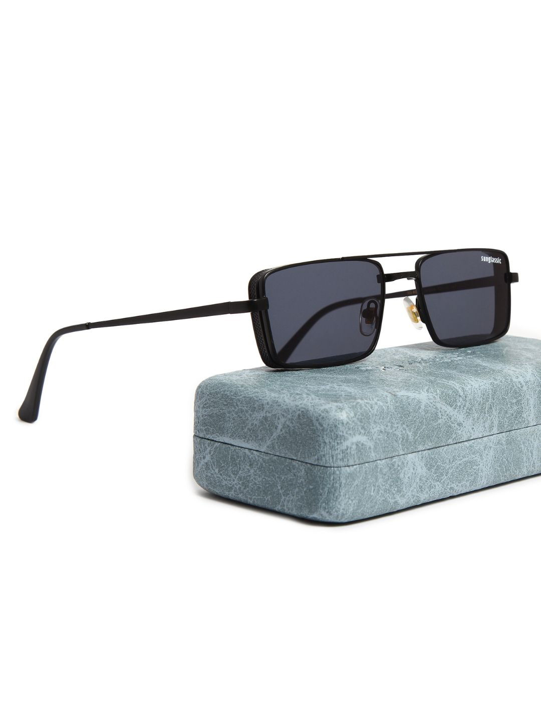 SUNGLASSIC Unisex Rectangle Sunglasses with UV Protected Lens Opera-FullBlack