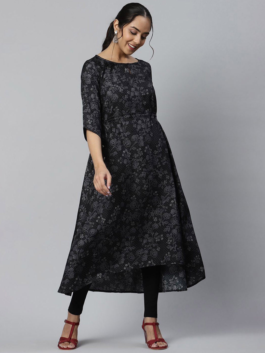 AURELIA Women Printed Sequinned Anarkali Kurta