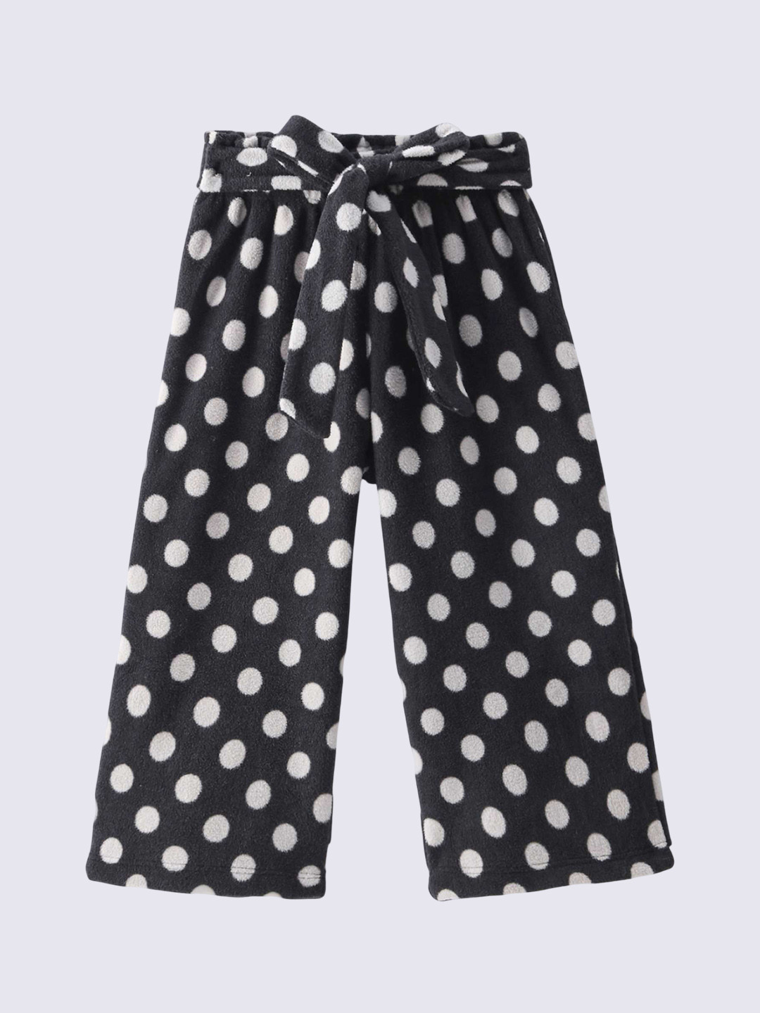 CrayonFlakes Kids Polar Fleece Polka Dot Printed Regular Trousers