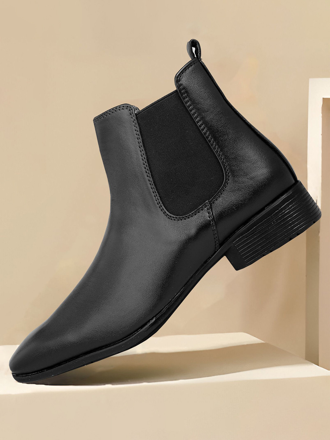 Bxxy Men Textured Square Toe Casual Chunky Boots