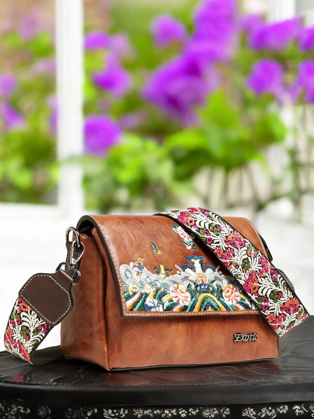 Exotic Floral Shopper Sling Bag