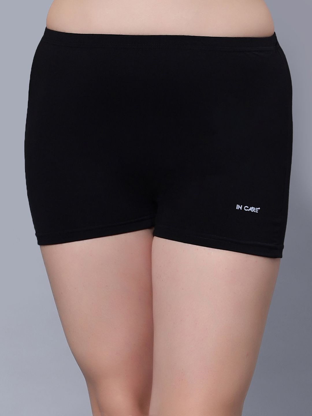 In Care Pure Cotton Mid-Rise Boy Shorts Brief ICLG-SELVI02_BLACK_M