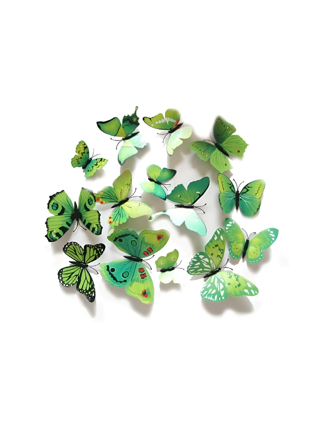 Asian royal Green & Black Butterfly Printed Waterproof Wall Decals and stickers