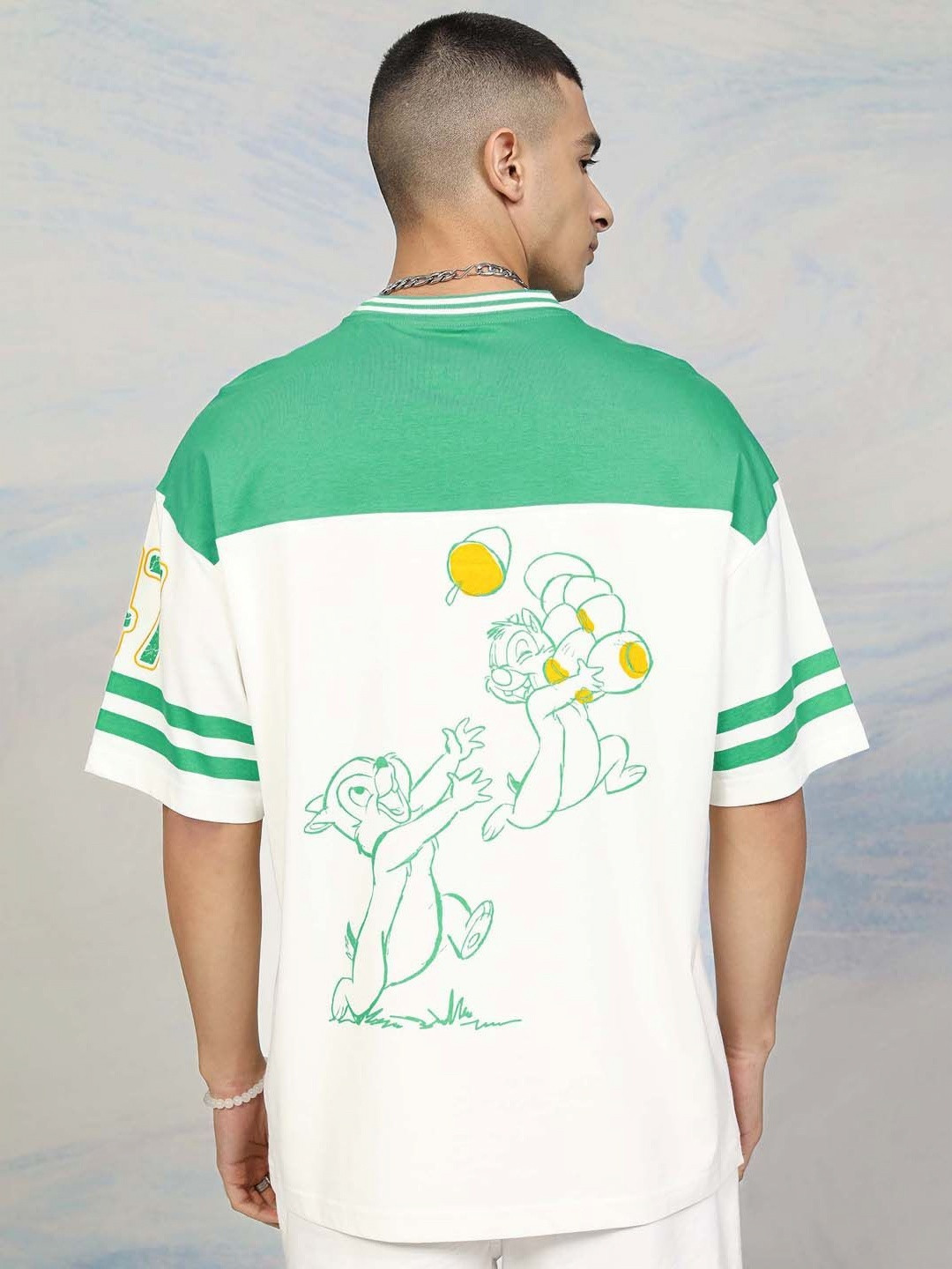 HIGHLANDER Disney Chip n Dale Men Round Neck Dropshoulder Oversized Tshirt