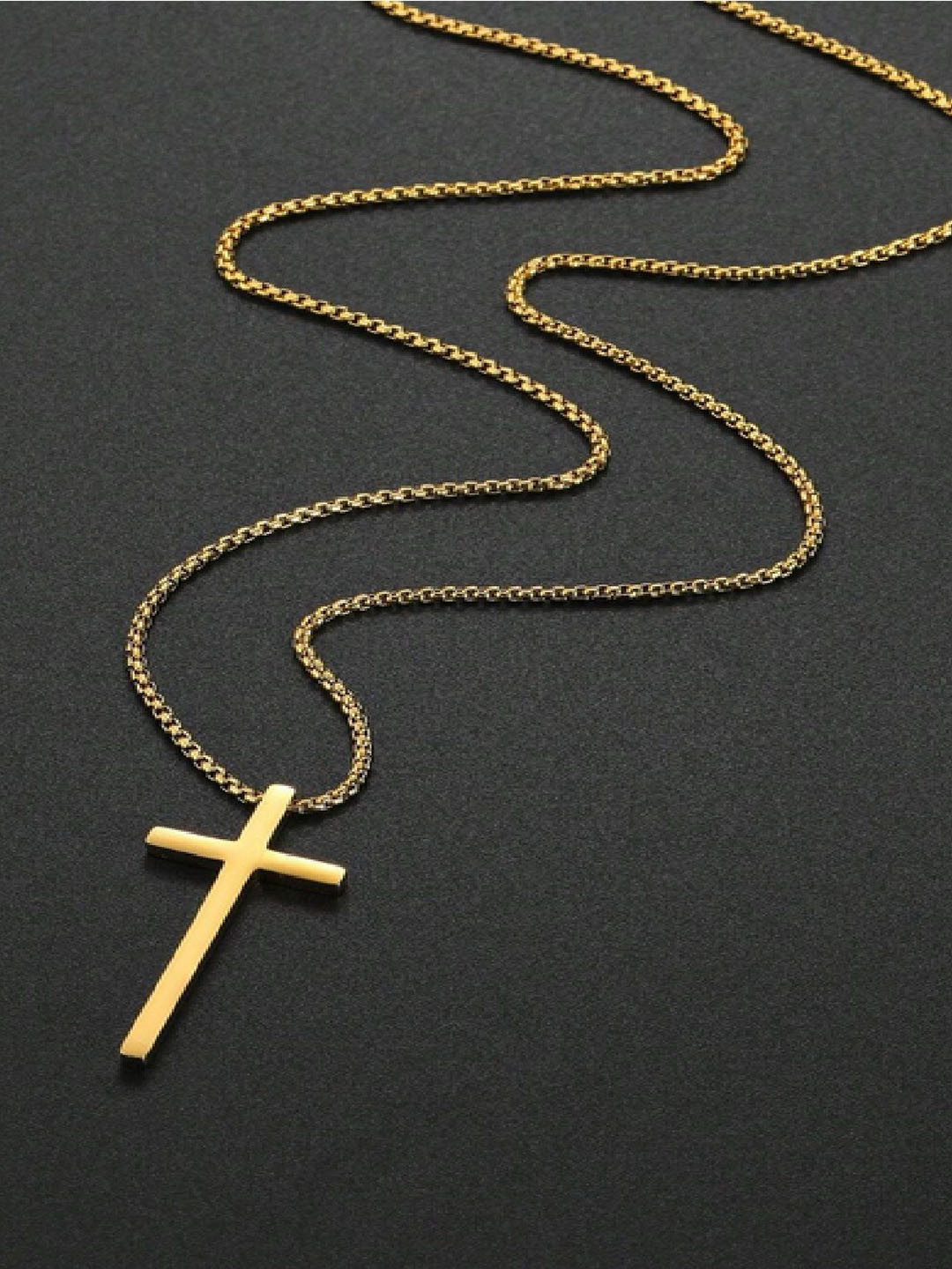 RUHI COLLECTION Gold-Plated Stainless Steel Jesus Pendant with Chain