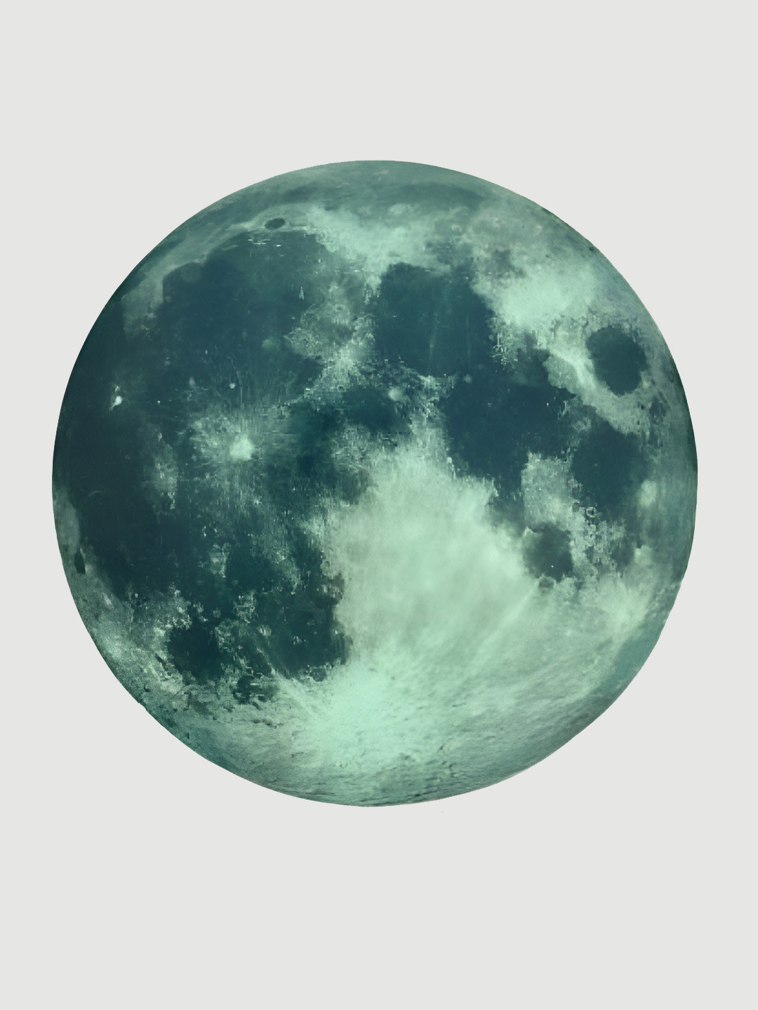 Asian royal Green Moon Printed Self Adhesive Wall Sticker