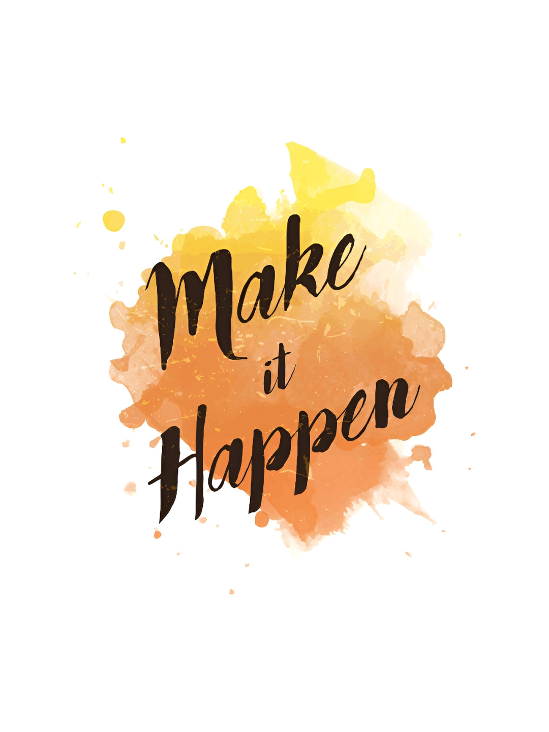 Inephos Multicoloured Make It Happen Inspirational Vinyl Poster