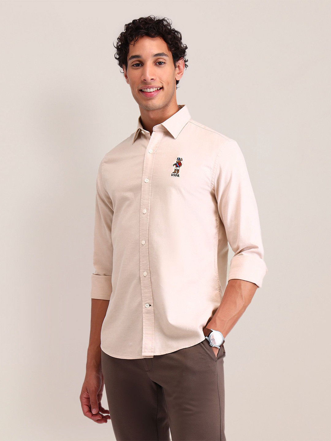 U.S. Polo Assn. Men Chuck Logo Classic Tailored Casual Shirt
