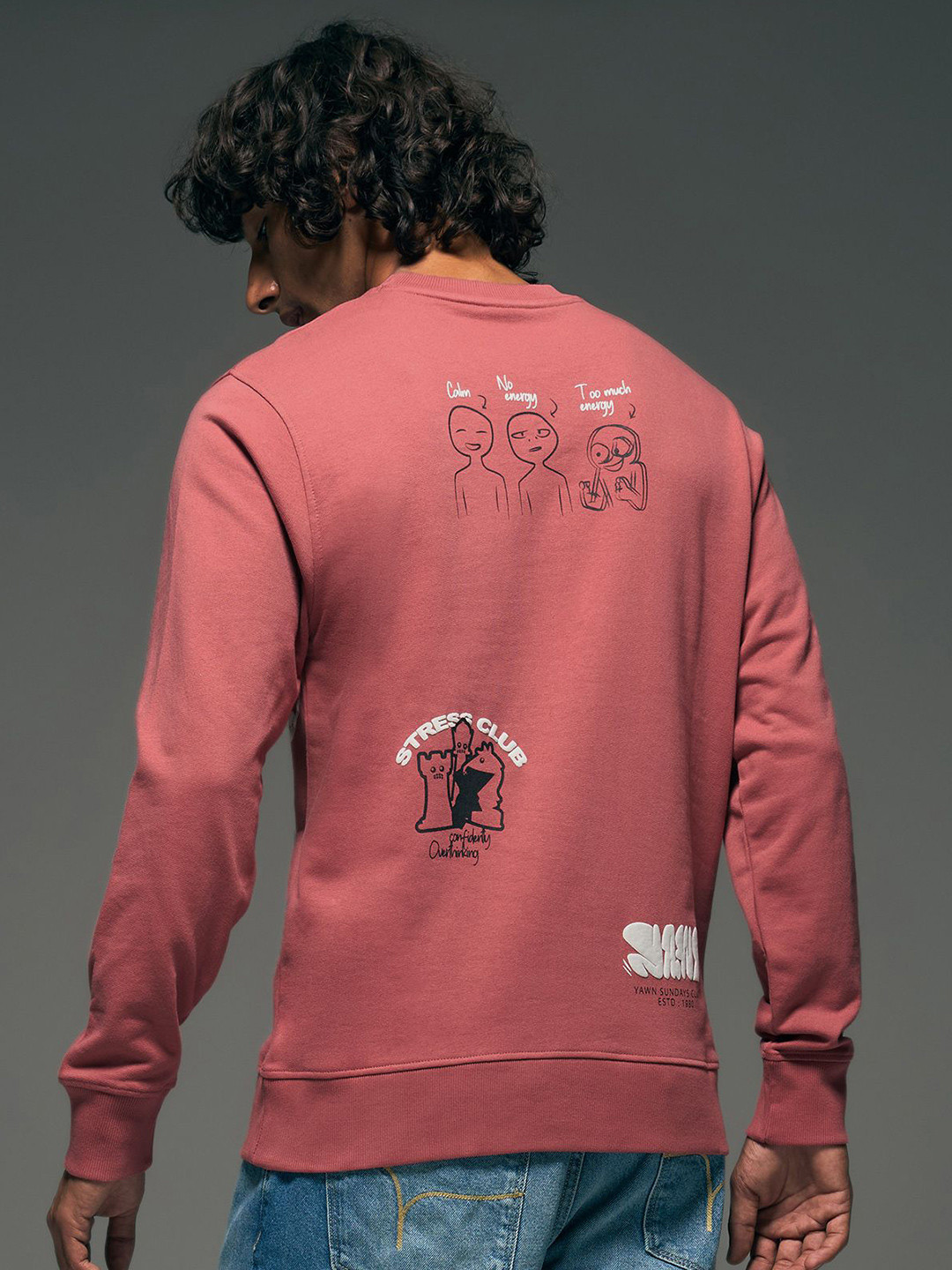Flying Machine Graphic Printed Long Sleeves Relaxed Fit Sweatshirt