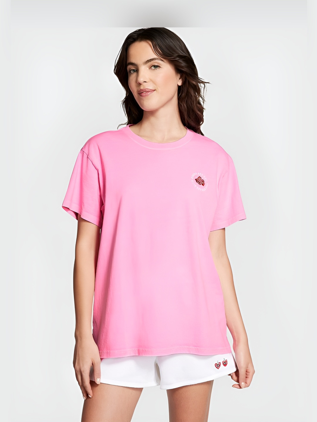 Victoria's Secret PINK Oversized Short-Sleeve Campus T-Shirt