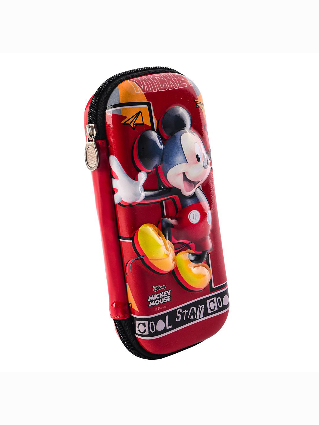 Kuber Industries Red & Blue 3D Mickey Mouse Printed Pencil Box with Zip