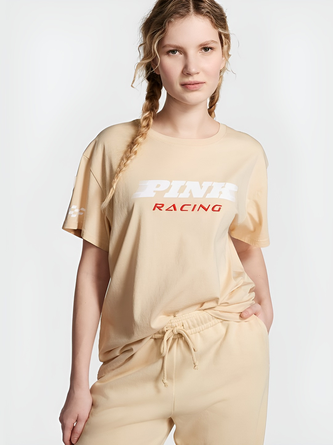 Victoria's Secret PINK Oversized Short-Sleeve Campus T-Shirt