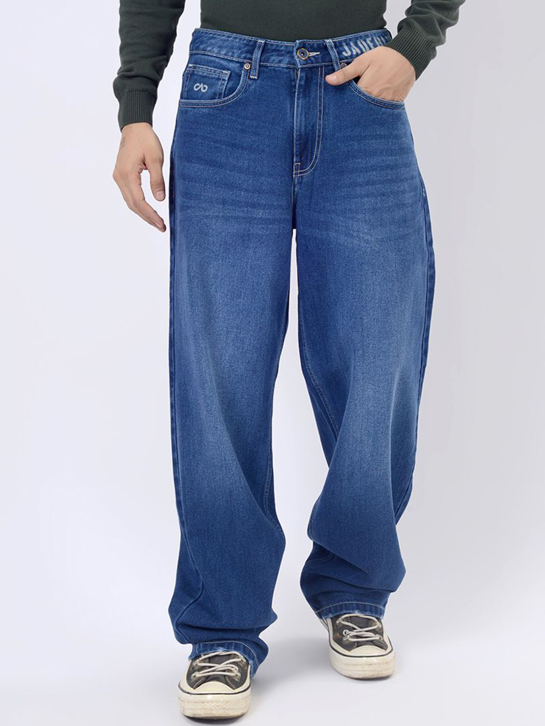JADE BLUE Men Light Fade Stretchable Jeans