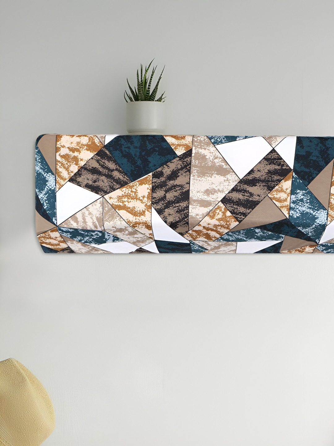 Dakshya Brown & Blue Printed Split Air Conditioner Cover