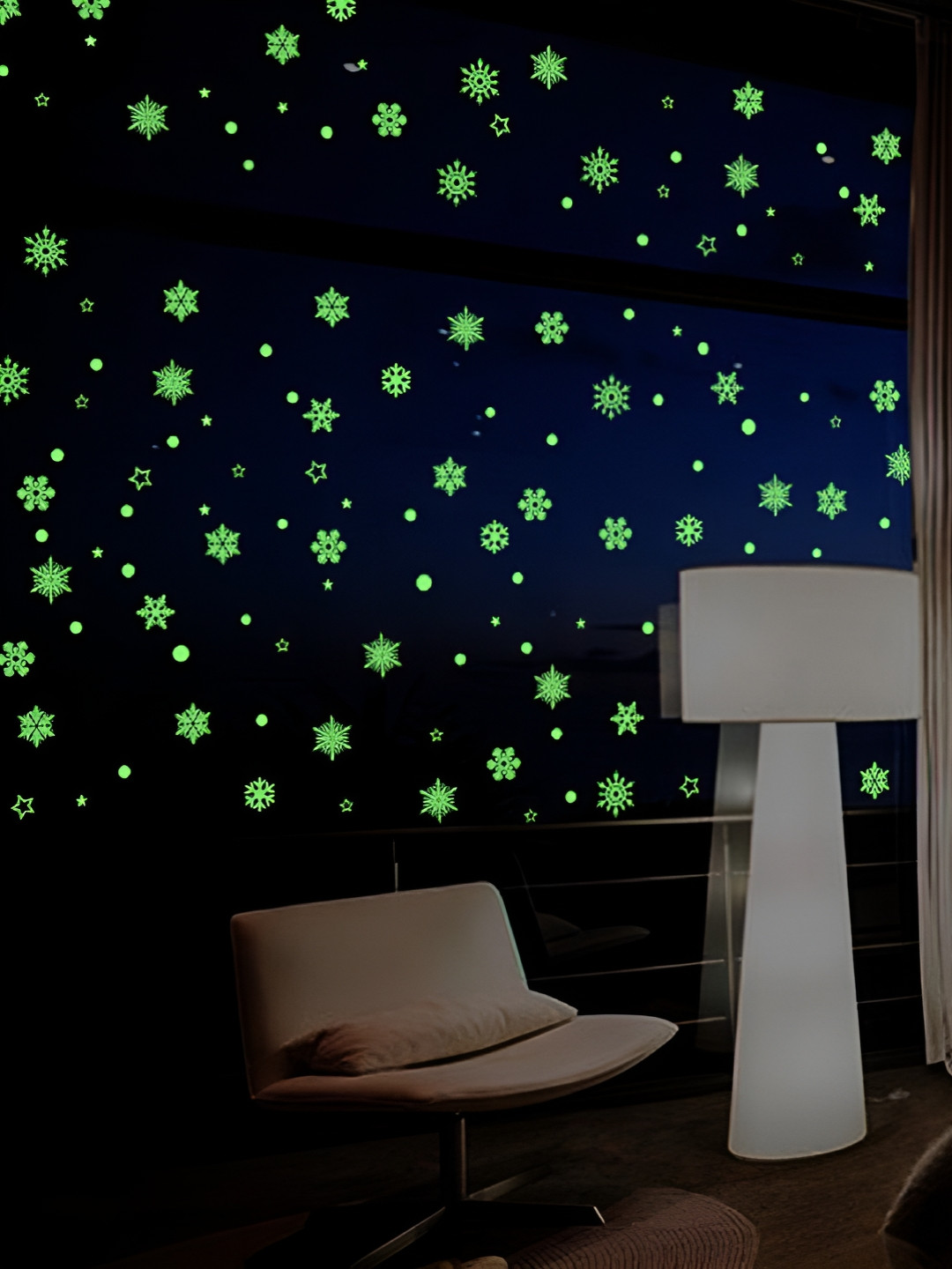 Asian royal Green Star Printed Waterproof Wall Stickers