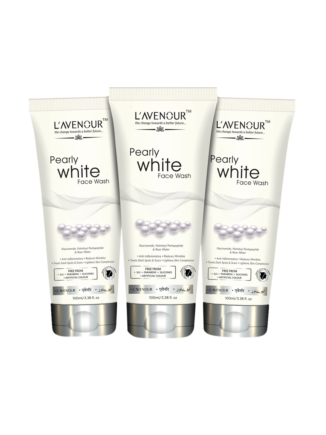 L'AVENOUR Set Of 3 Pearly White Face Wash With Niacinamide - 100 ml Each