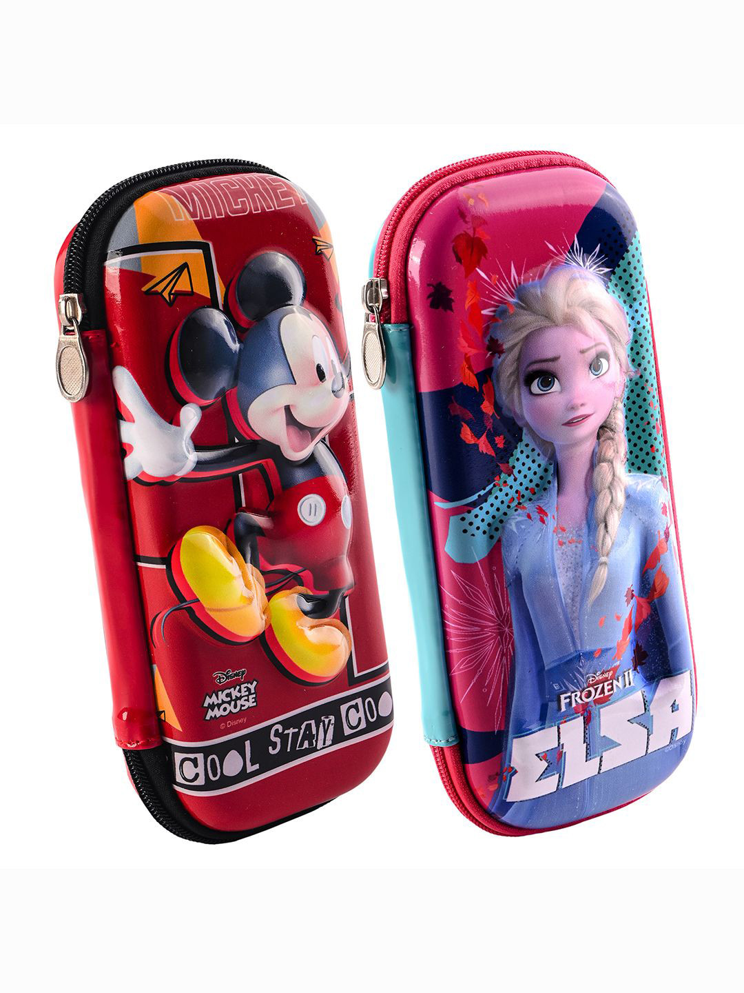 Kuber Industries Blue & Red 2 Pieces Frozen Elsa Printed Pen Cases Stationery