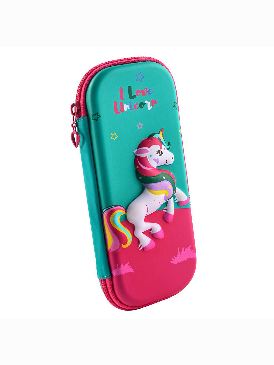 Kuber Industries Pink & Green Unicorn Printed Pen Cases Stationery