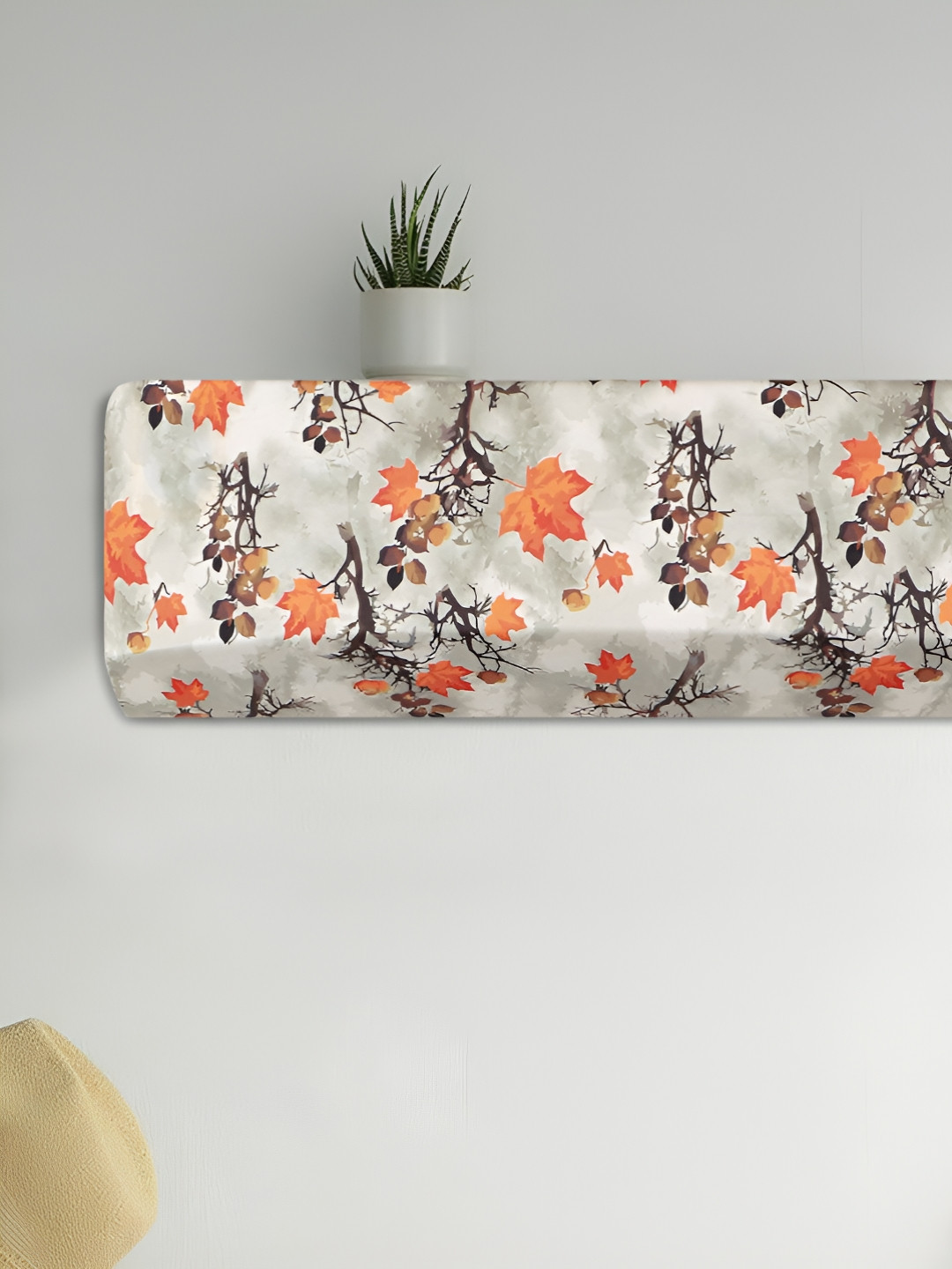 Dakshya Industries Orange & Grey Printed Air Conditioner Cover