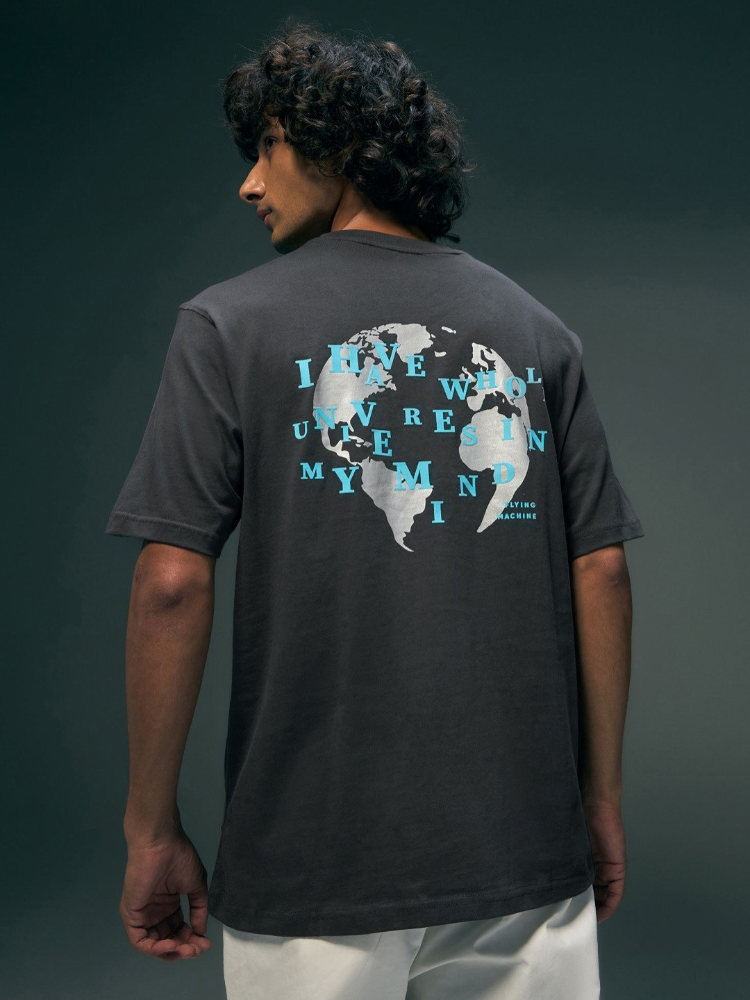 Flying Machine Street Vibe Graphic Printed Pure Cotton Relaxed Fit T-shirt