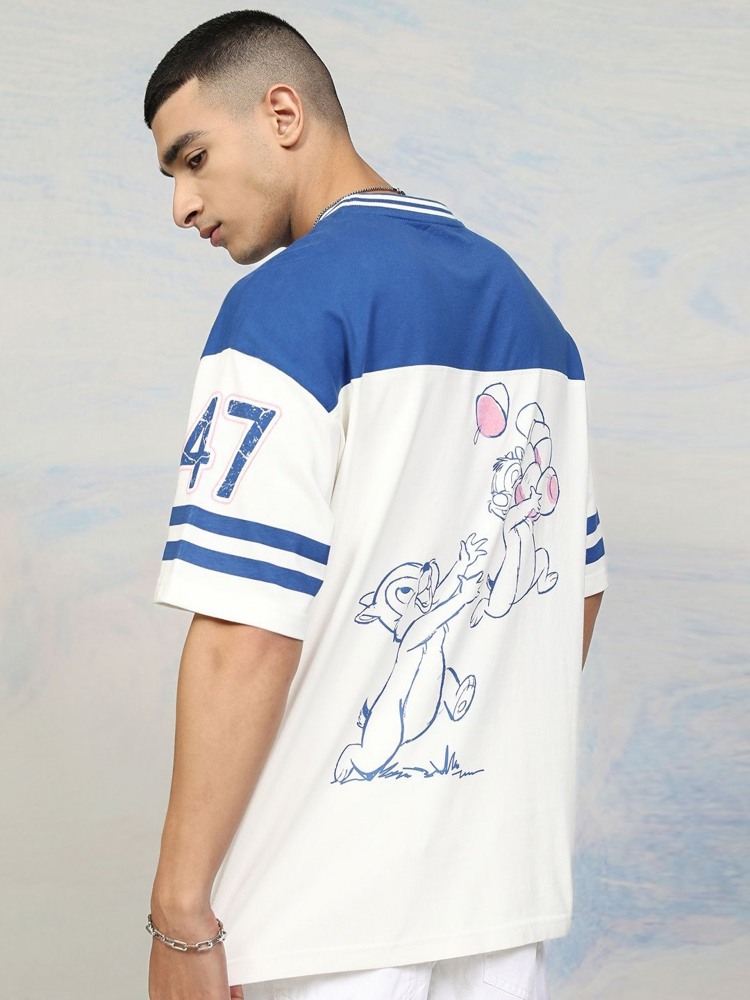 HIGHLANDER Disney Chip n Dale Men Round Neck Drop Shoulder Oversized Tshirt