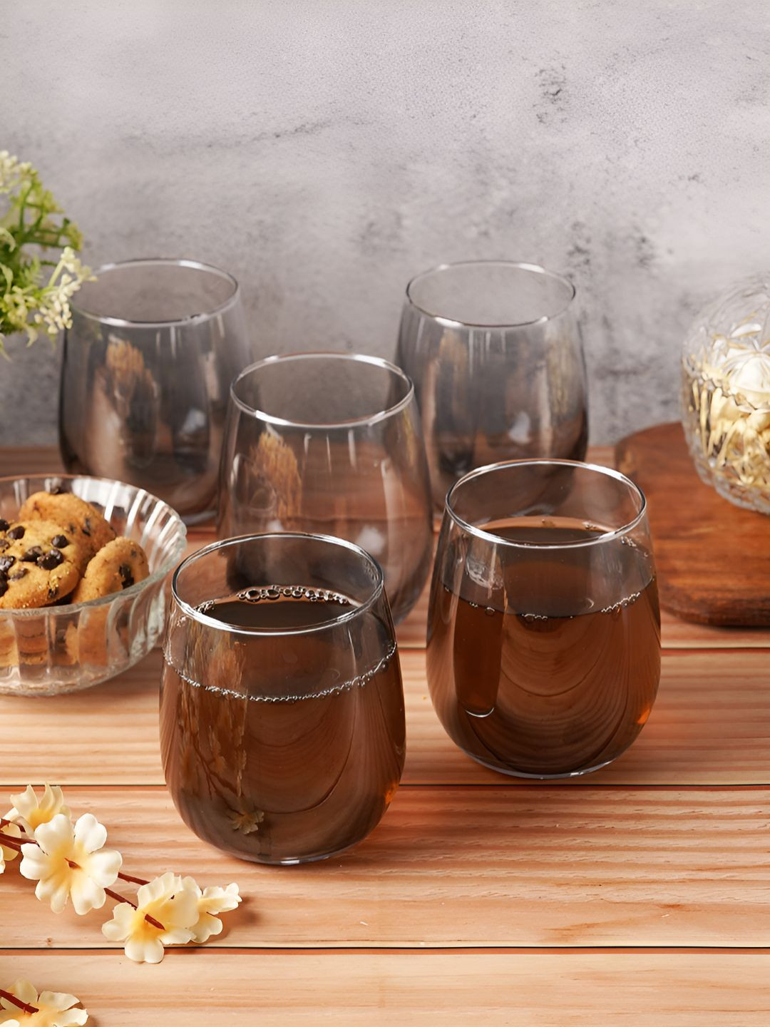 Aura Set of 6 Black Ombre Whisky Glass 350ML