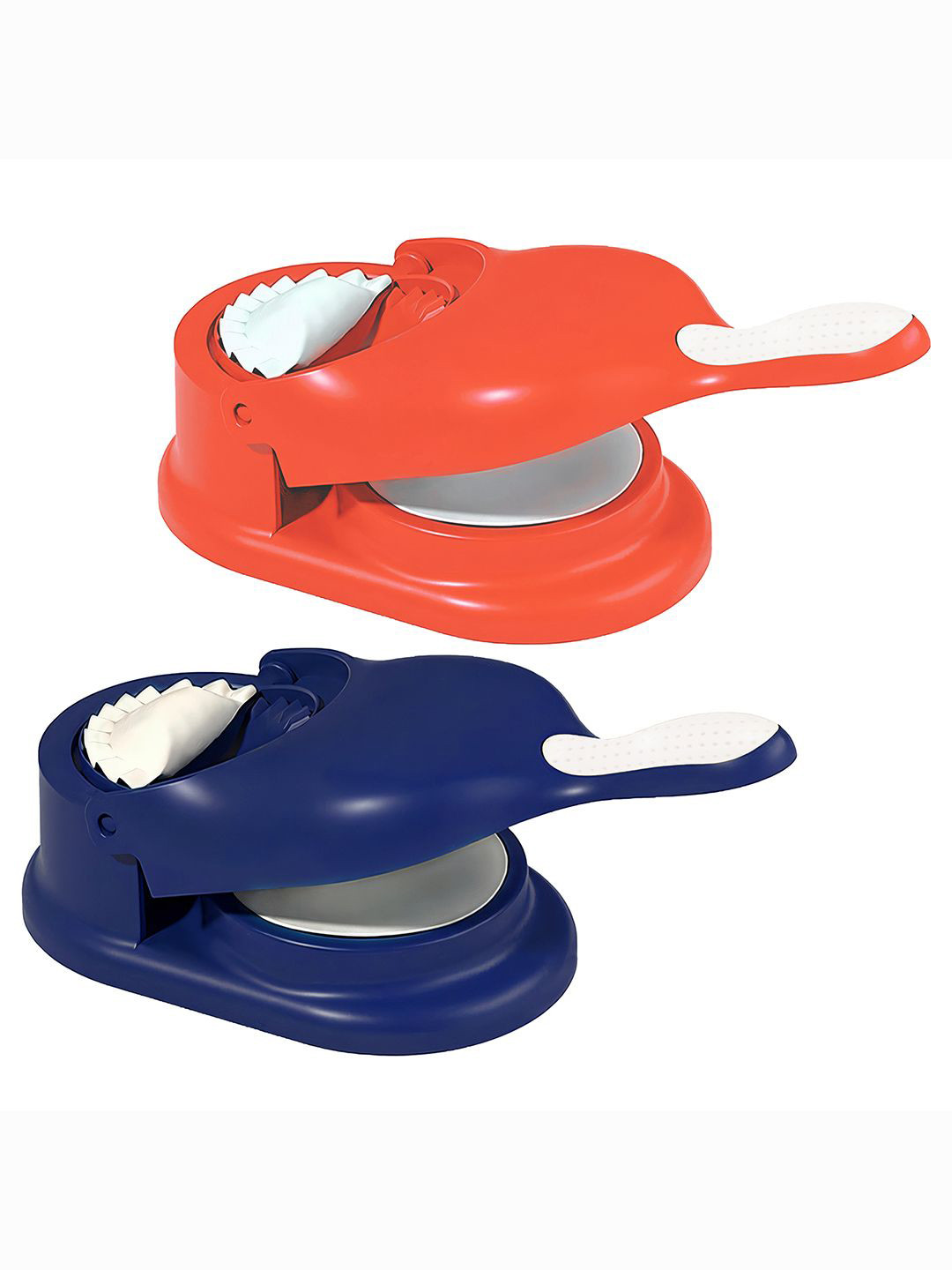 Kuber Industries Blue & Red 2 Pieces Momo & Gujiya Dumbling Pressing Machine