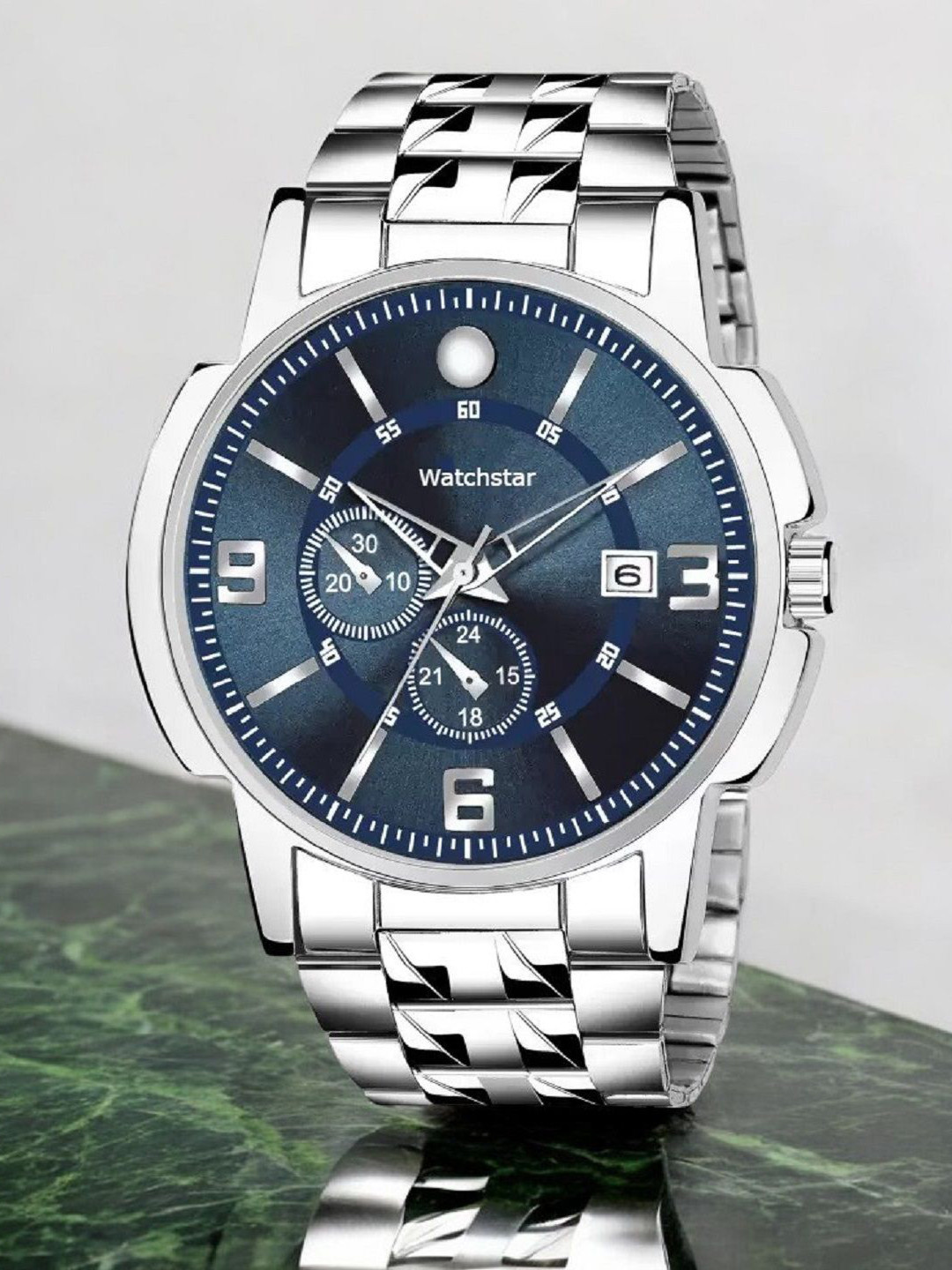 WATCHSTAR Men Dial & Stainless Steel Straps Analogue Watch 3D Blue