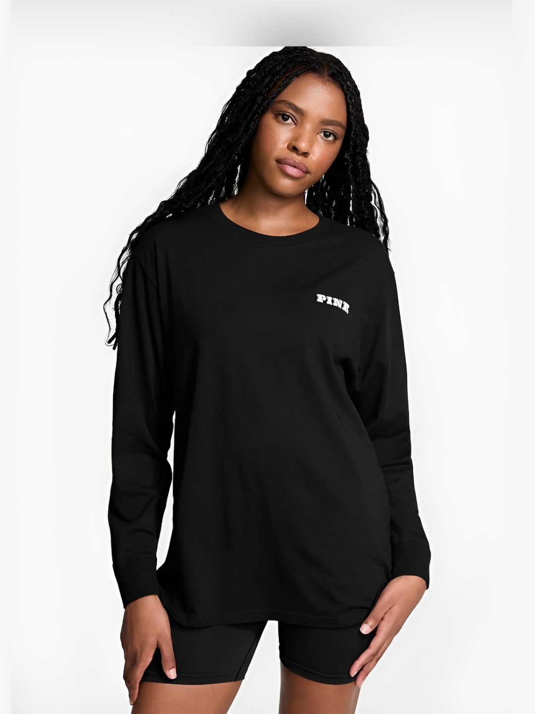 Victoria's Secret PINK Campus Cotton Long-Sleeve Tee