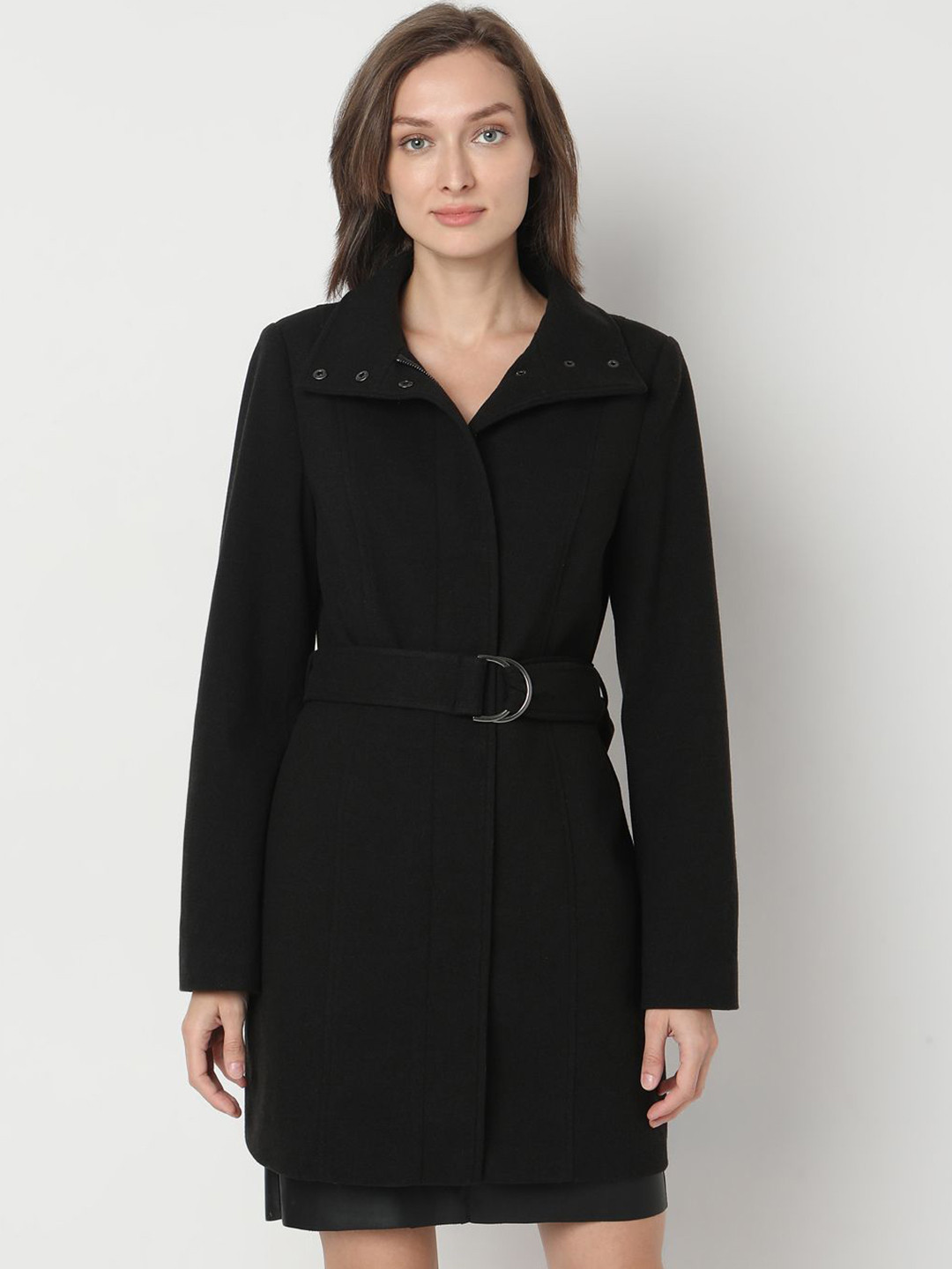 Vero Moda Stand Collar Long Overcoat