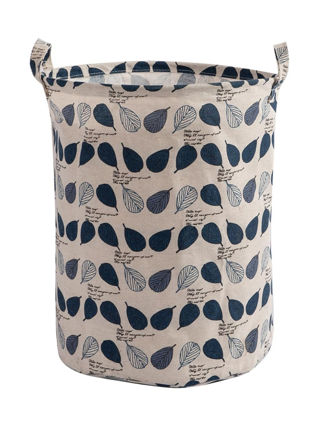 HOKIPO Beige & Blue Printed Foldable Laundry Bags