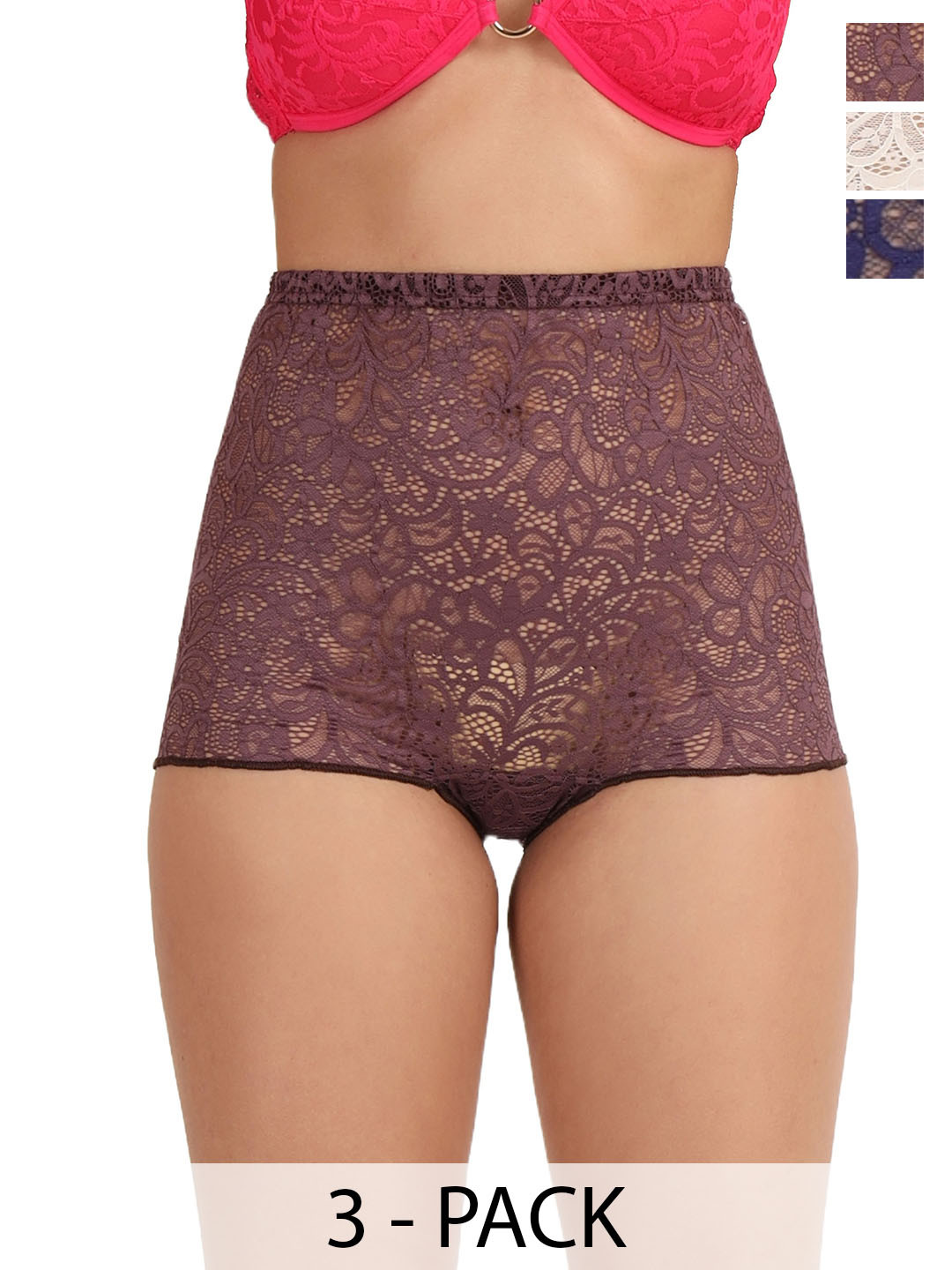 SELFCARE  Pack Of 3 Self-Design High-Rise Seamless Boy Shorts Briefs SN3318