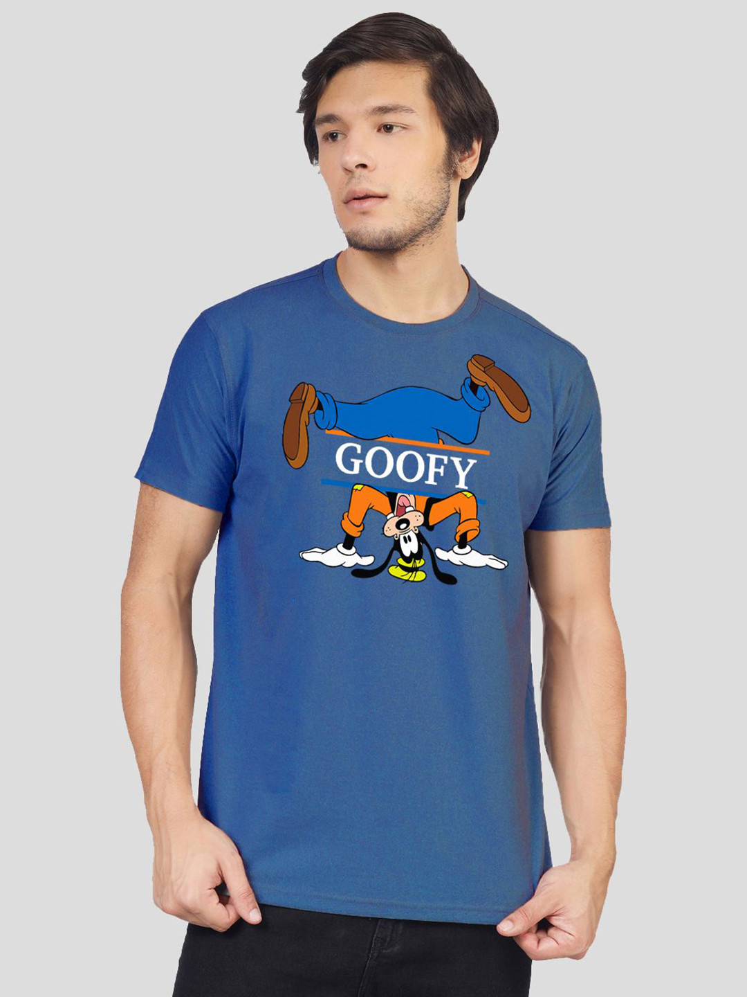 Greylongg Men Graphic Printed Round Neck Cotton Goofy T-shirt