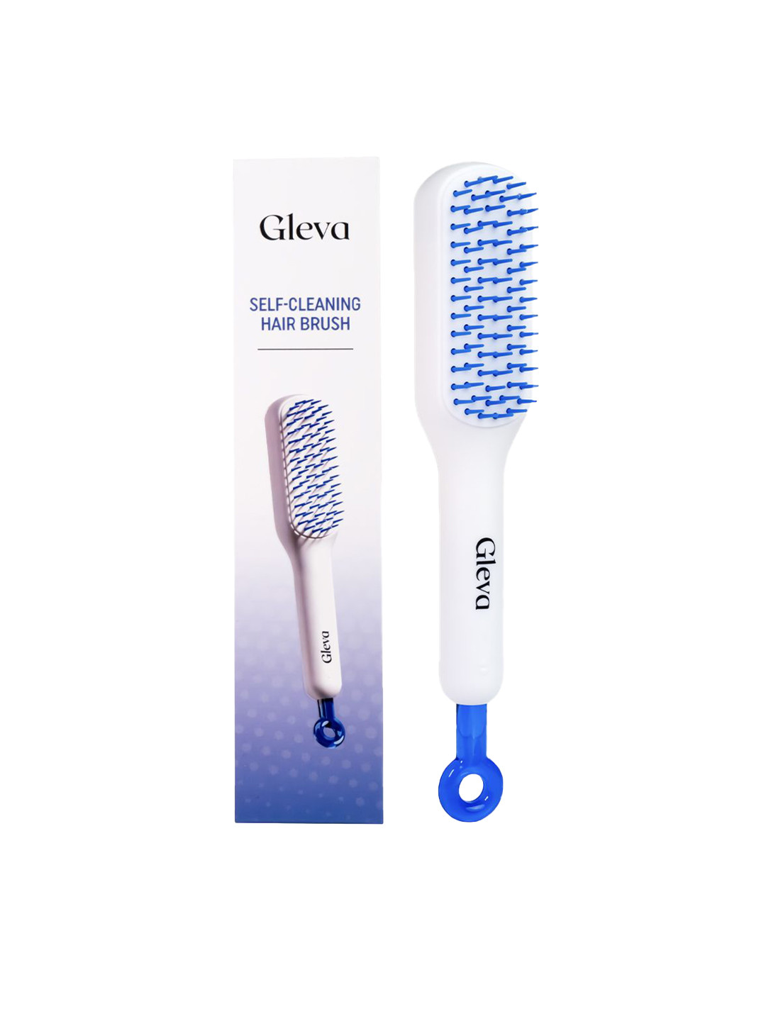 Gleva Self Cleaning Hair Comb - White