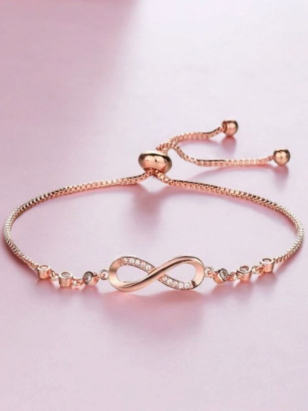 Nilu's Collection Women Cubic Zirconia Gold-Plated Wraparound Bracelet