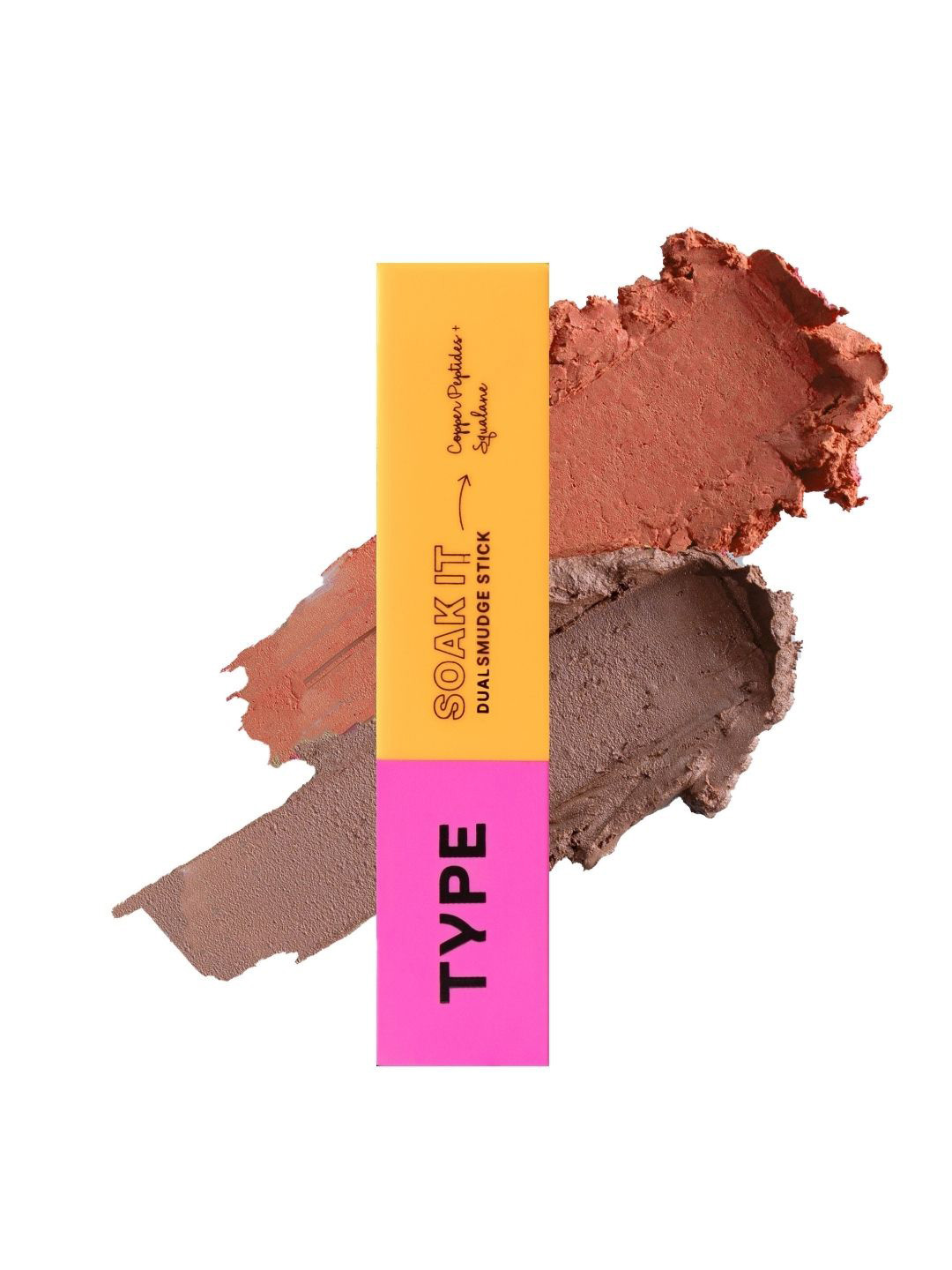 TYPE BEAUTY INC Soak It Dual Smudge Stick With Squalane - 12 g - Bubbly/ Salmon