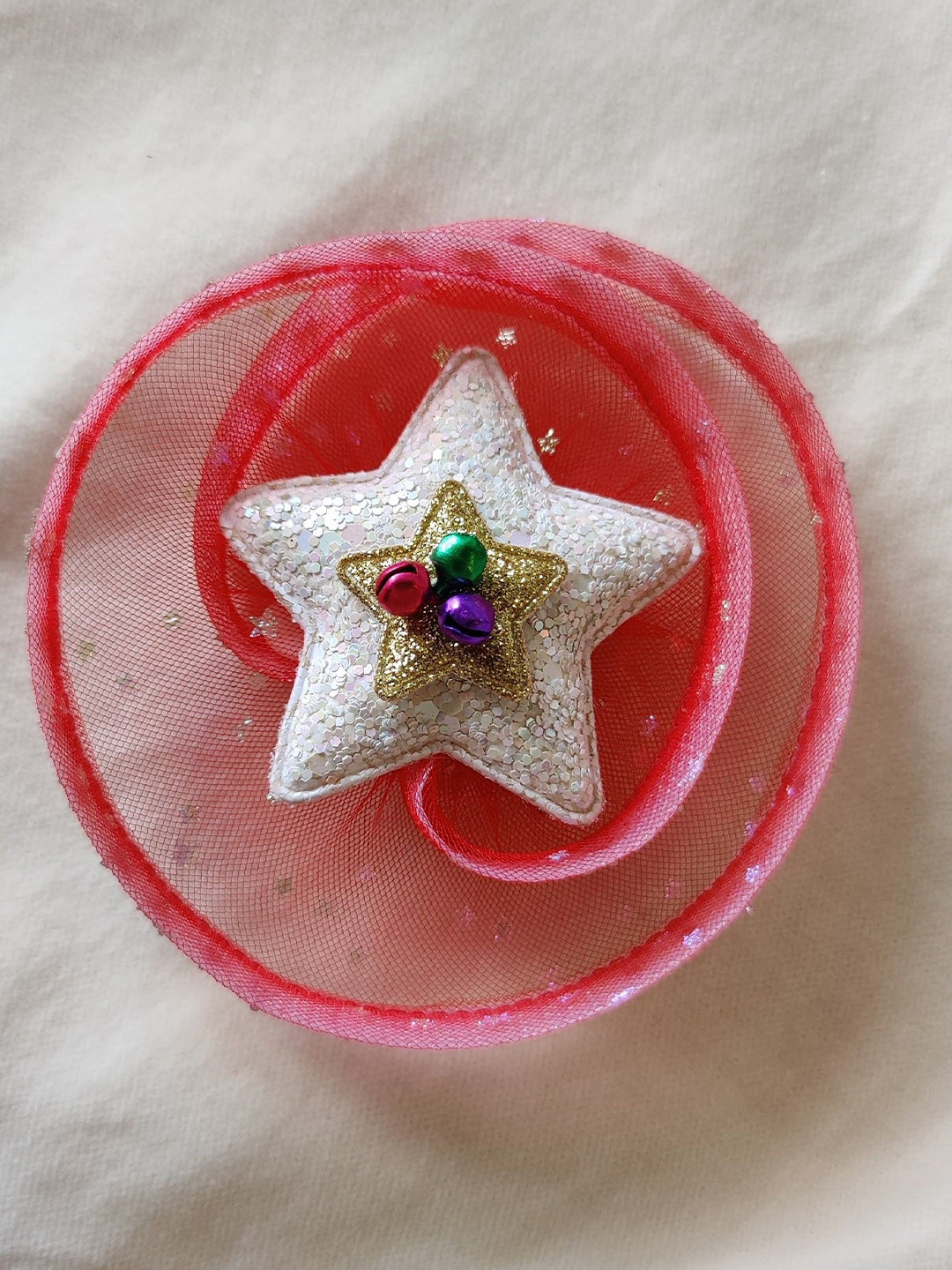 Choko Girls Christmas Sparkling Star with Net Holiday Festive Hairclip