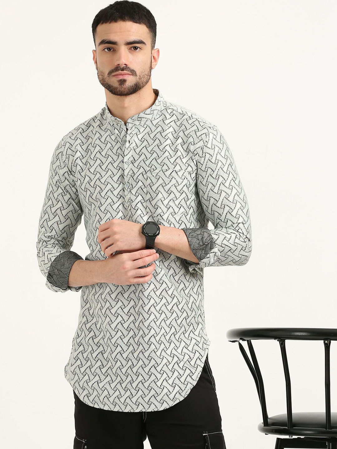 RIGS AND RAGS Men Geometric Printed Casual Shirt