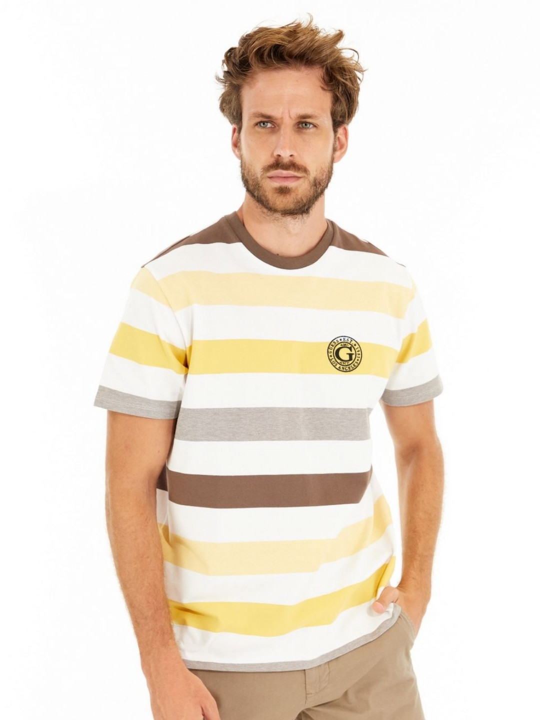 GUESS Men Striped Pockets T-shirt