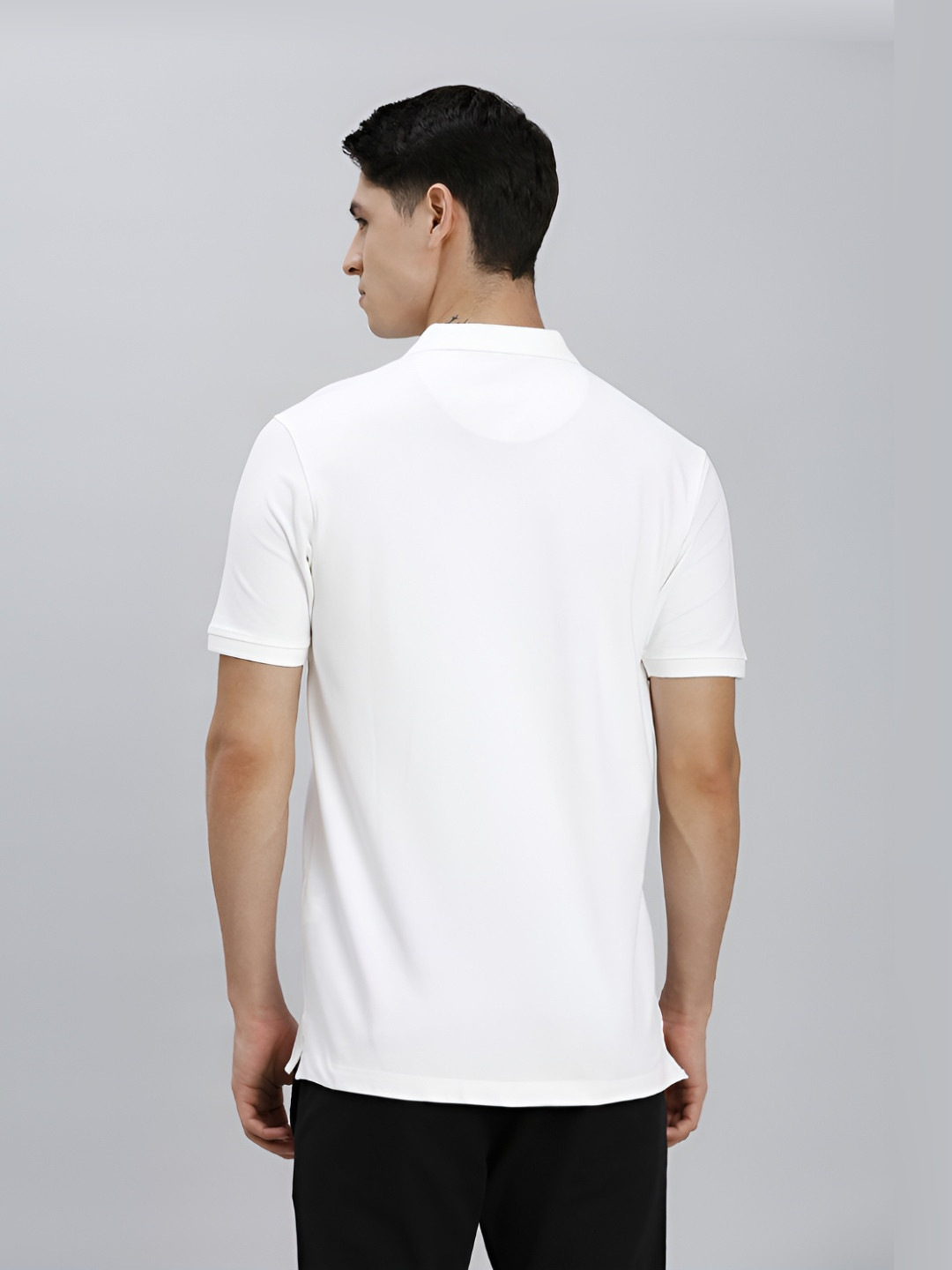 Reid & Taylor Men Dyed Polo Collar Pockets Slim Fit T-shirt