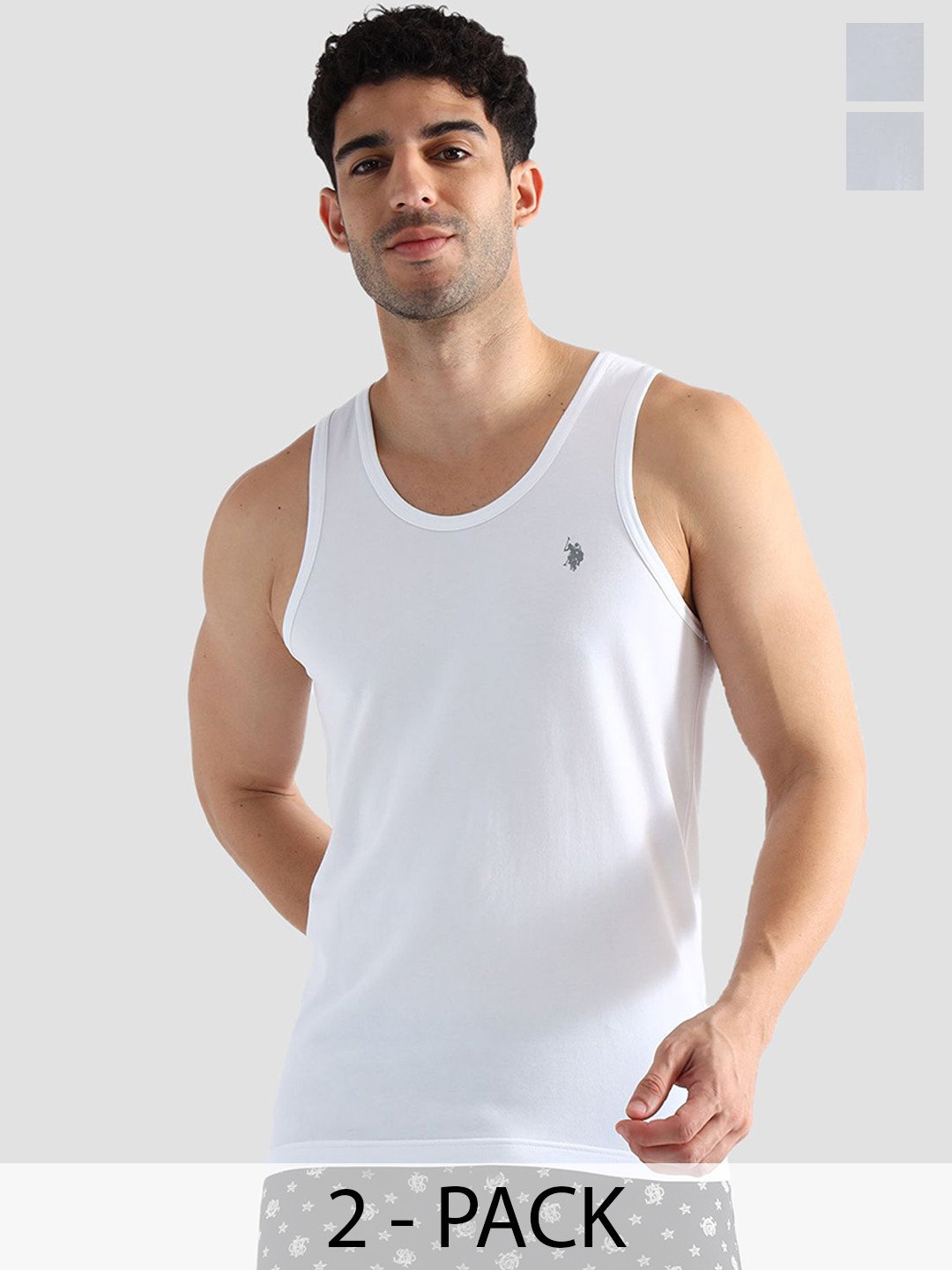 U.S. Polo Assn. Pack Of 2 Round Neck  Innerwear Vests PV002-001-P2