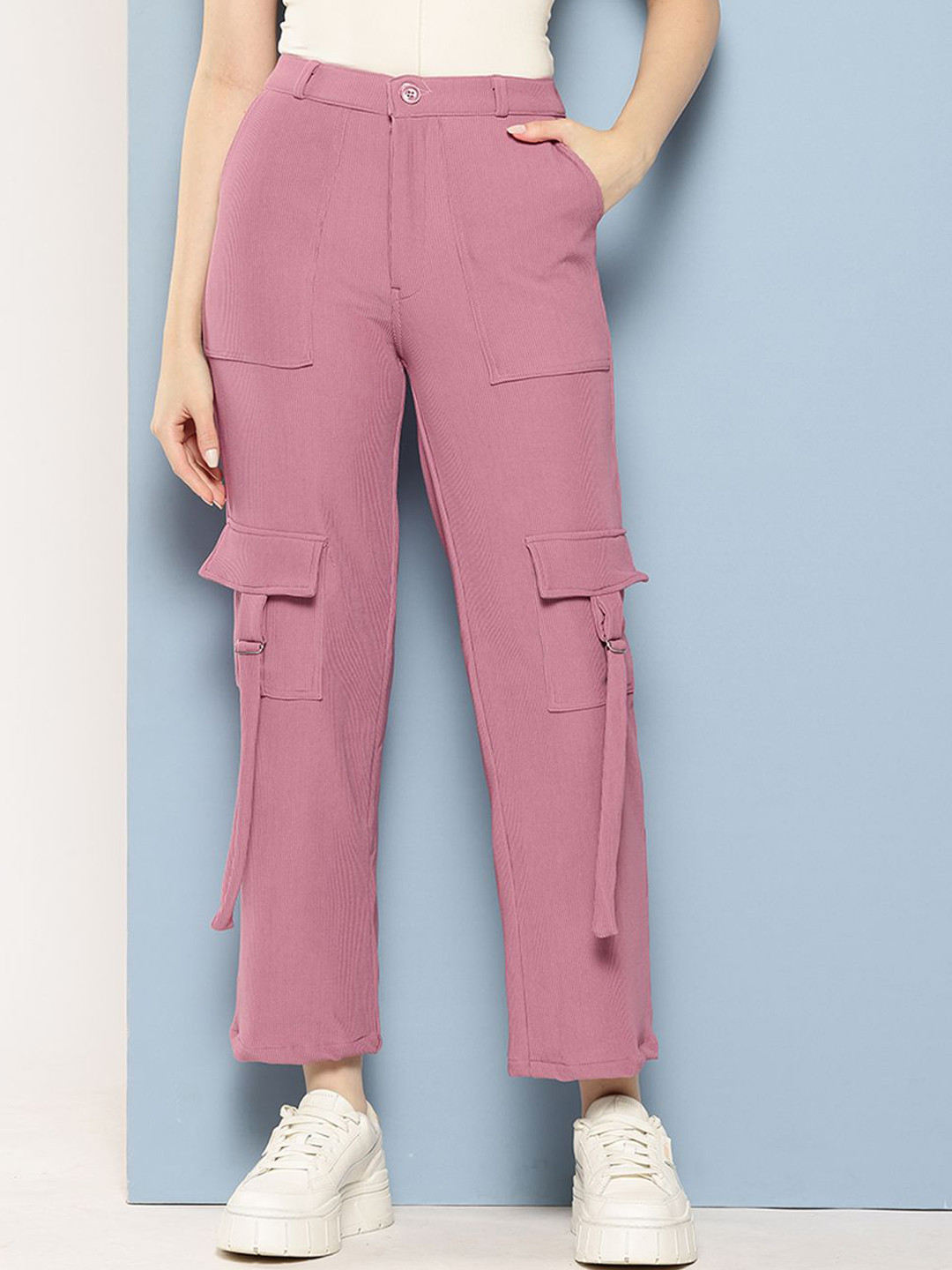 BAESD Women Smart Flared Chinos Trousers