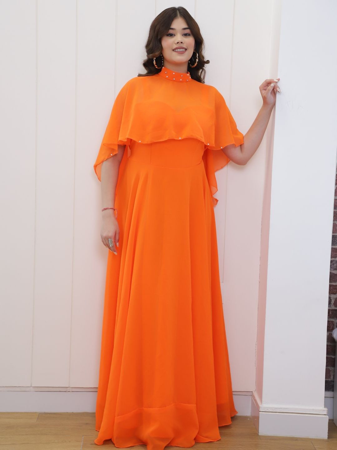 Swadeshi Shringaar Women Cape Maxi Dress