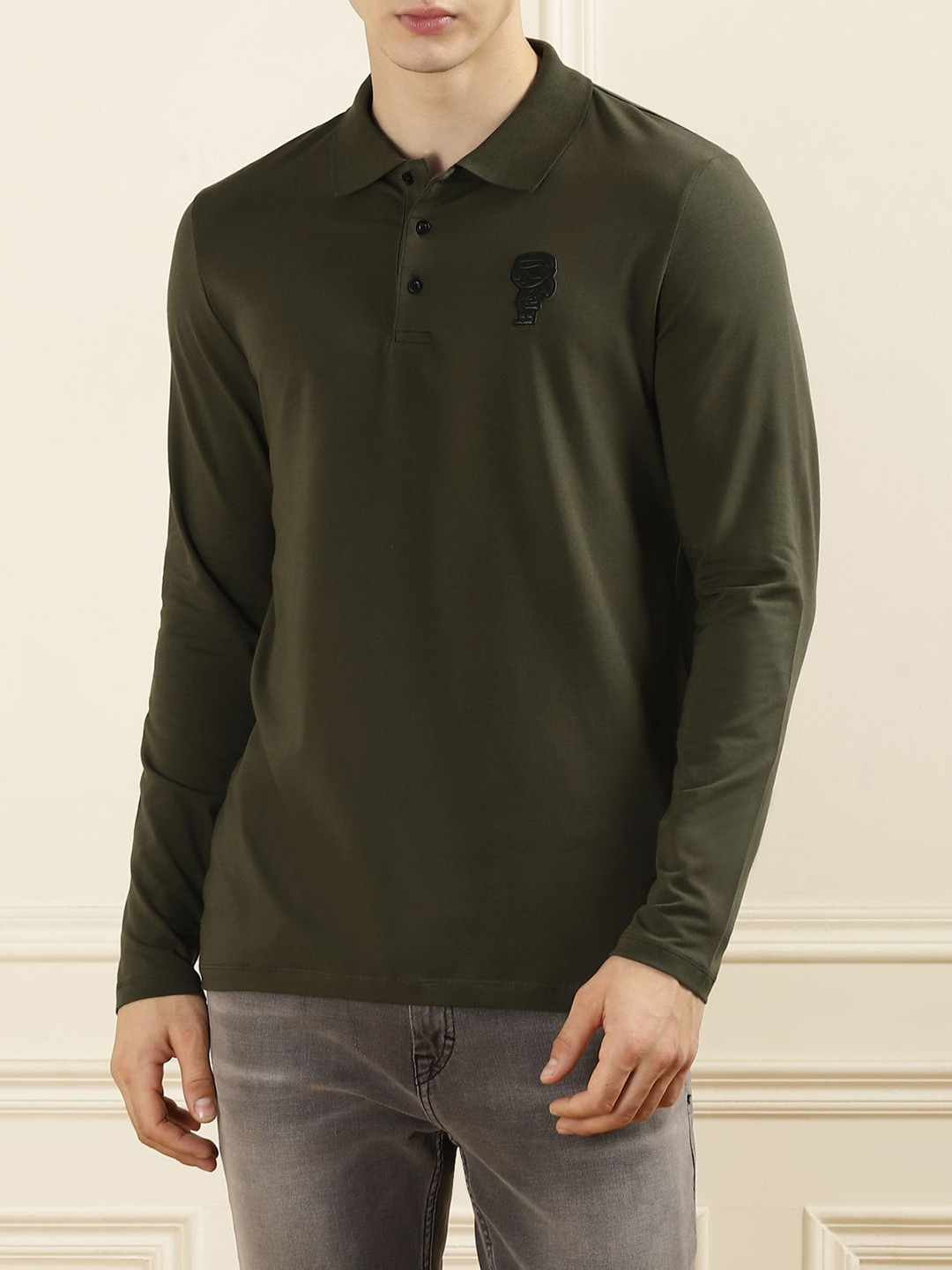 Karl Lagerfeld Men Polo Collar T-shirt