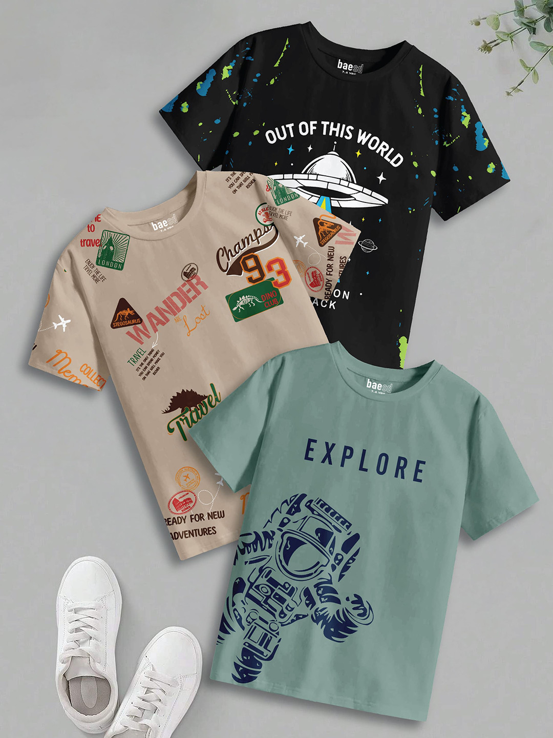 BAESD Boys 3 Pure Cotton T-shirt