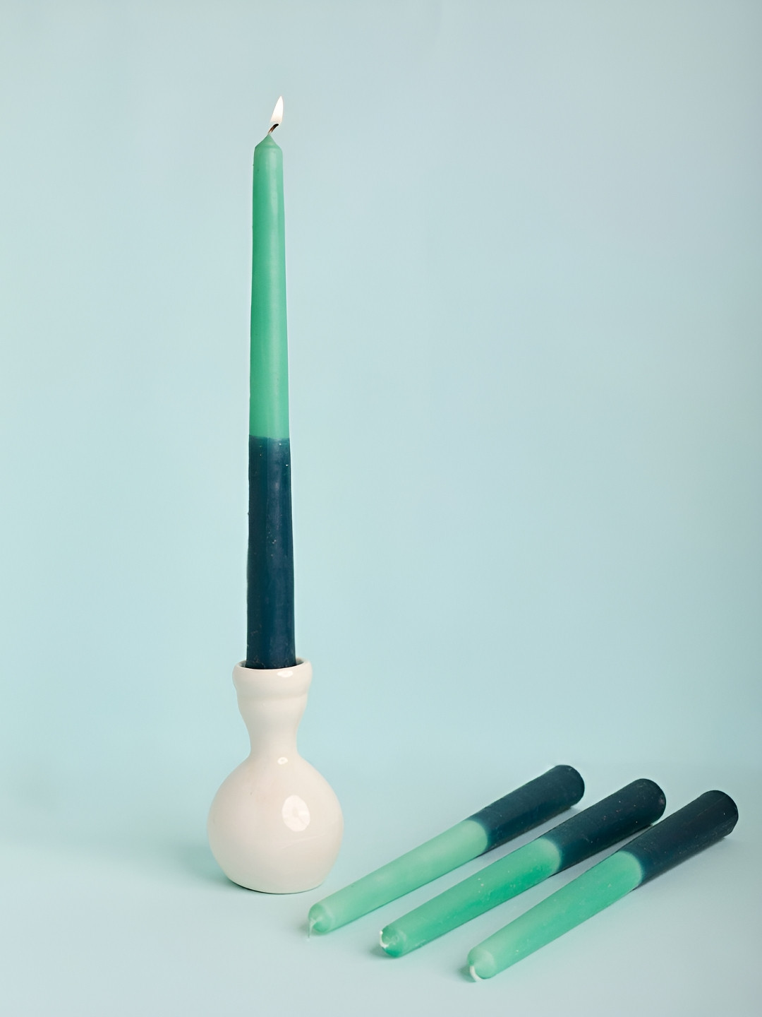 The Wishing Chair Ombre Tapered 4Pcs Smokeless 1 Wick Solid Regular Pillar Candles