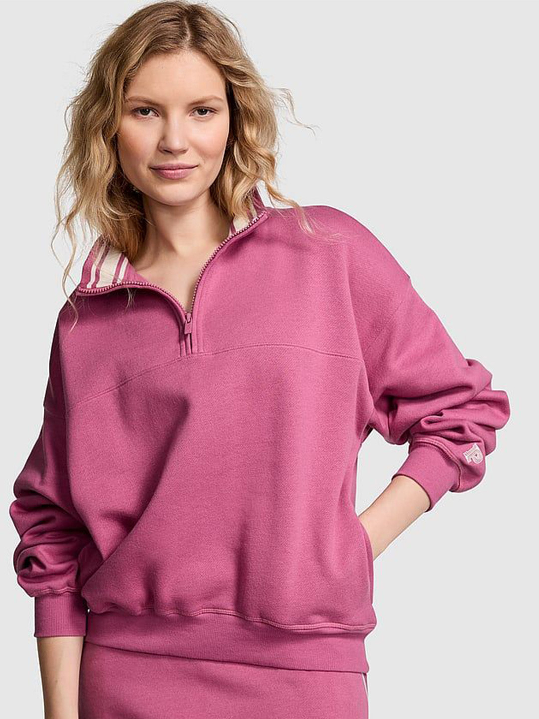 Victoria's Secret PINK Ivy Fleece Half-Zip Sweatshirt