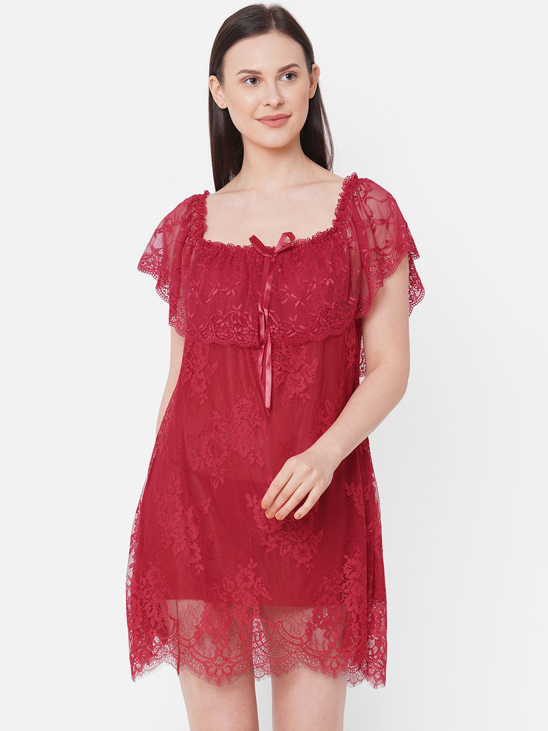 NOIRA Self Designed Net Baby Doll Comes With Briefs